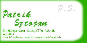 patrik sztojan business card